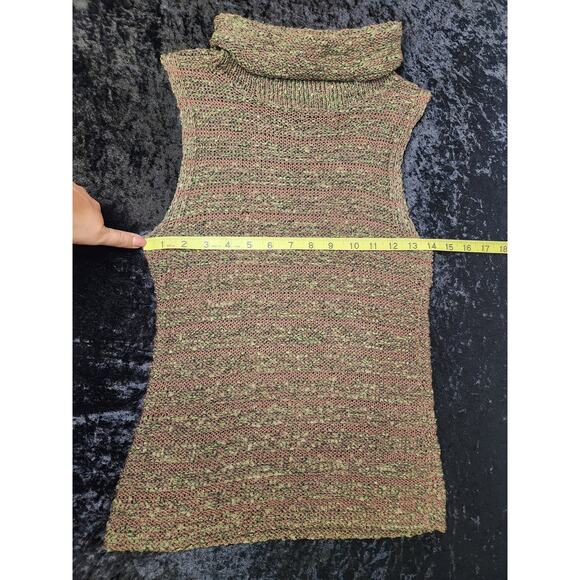 Cecile Benac Womens Turtleneck Knitted Top Brown & Green- Size Small - Picture 10 of 10